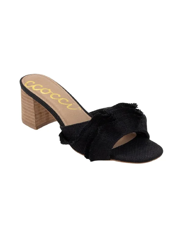 Style Revolution Women Frill Open Toe Heel Sandal In Black