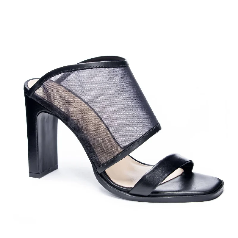 Flirty Fashion Discounts Women Linx Slide Sandal In Black Mesh /kid Leather