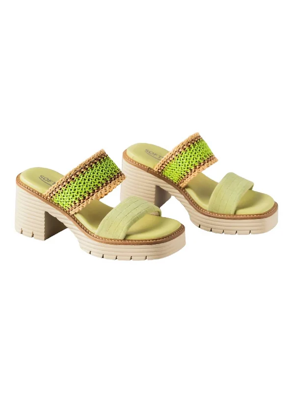Contemporary Casual Deals Women's Blanca Sandals In Lime Green Velour