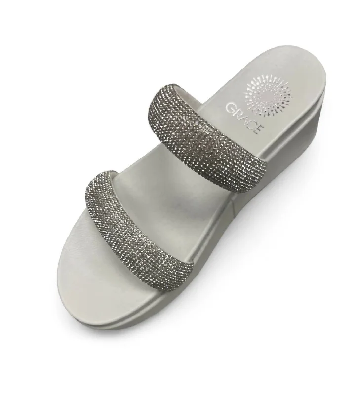 Stylish All-Day Wear Shoes Women's Boca Sandal In Silver Crystal