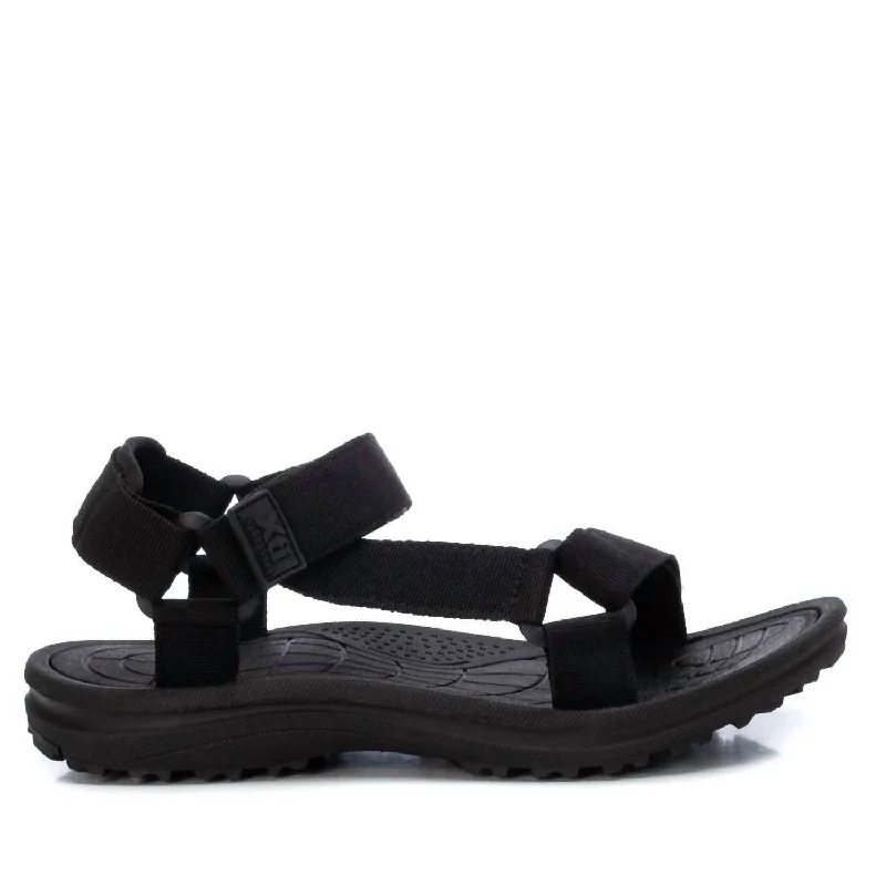 Style Breakthroughs Women's Canvas Strap Sandals In Black