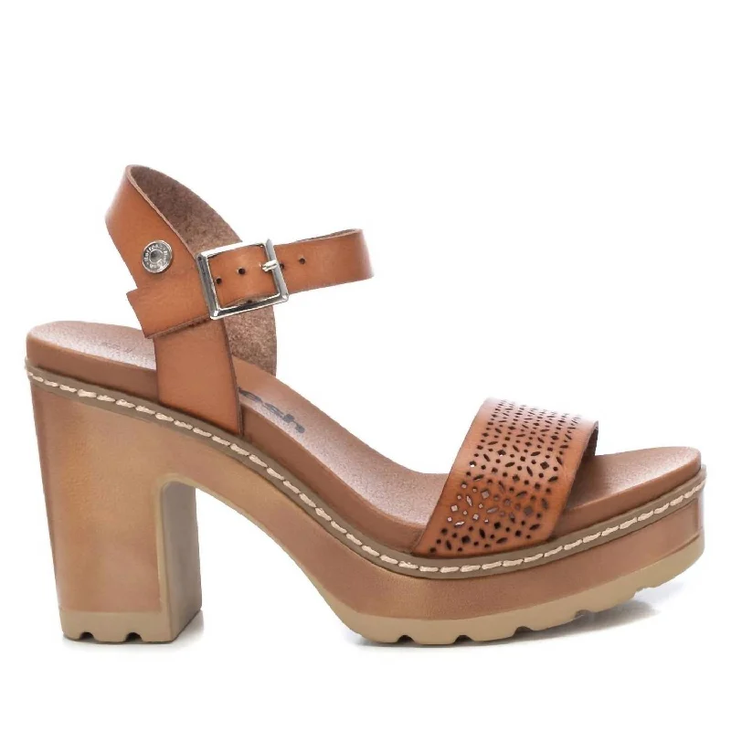 Romantic Fashion Discounts Women's Casual Heeled Platform Sandals In Camel