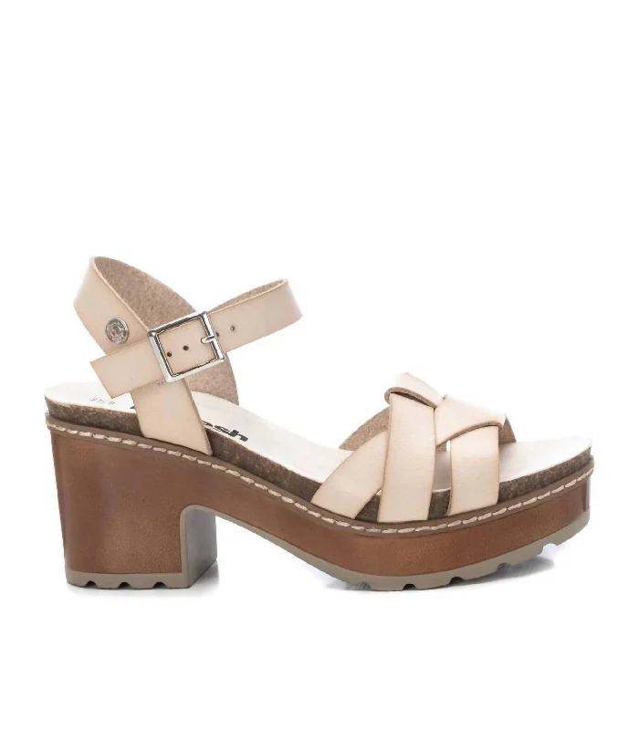 Style Redefined Women's Casual Heeled Sandals In Ice