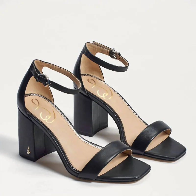 Fresh Styles, Fresh Deals Women's Danielle Block Heels Sandal In Black Leather