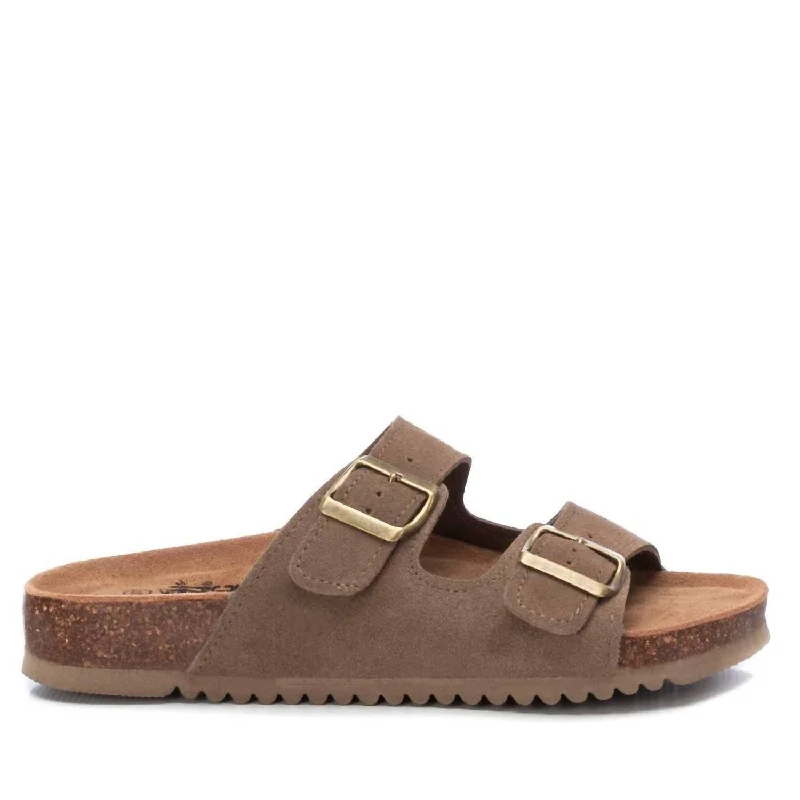 Modish Fashion Discounts Women's Double Buckle Sandals In Taupe