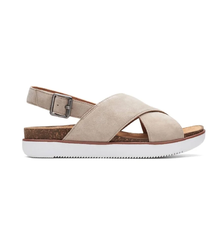 The Latest Trends Women's Elayne Cross Sandal In Sand Suede