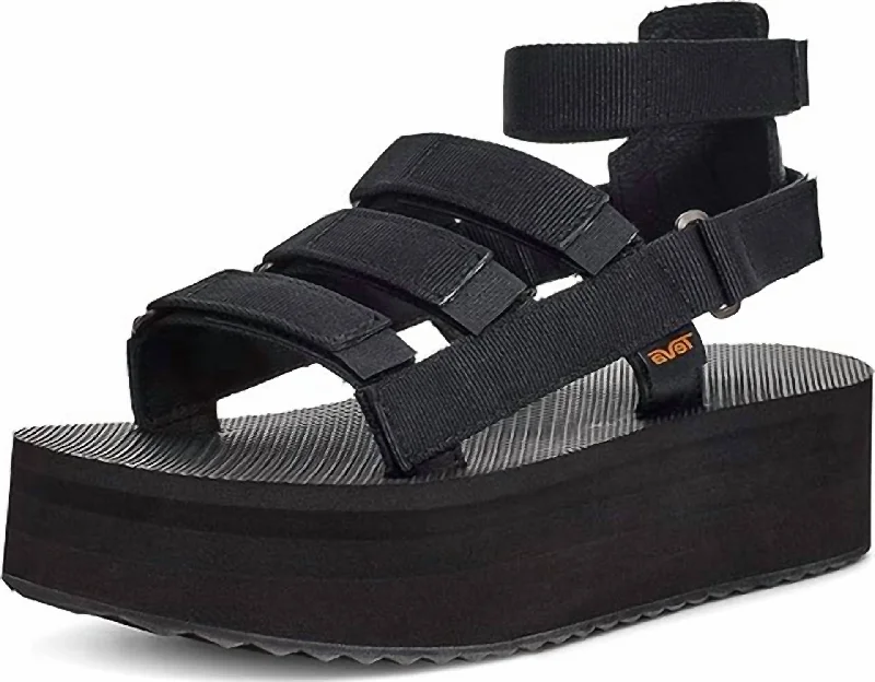 Fashionable Casual Footwear Offers Women's Flatform Sandal In Black