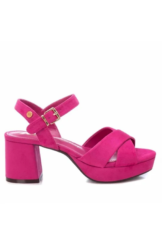 Best Shoe Deals Women's Heeled Sandals In Fuxia