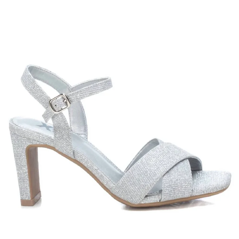 Special Offer For You Women's Heeled Sandals In Silver