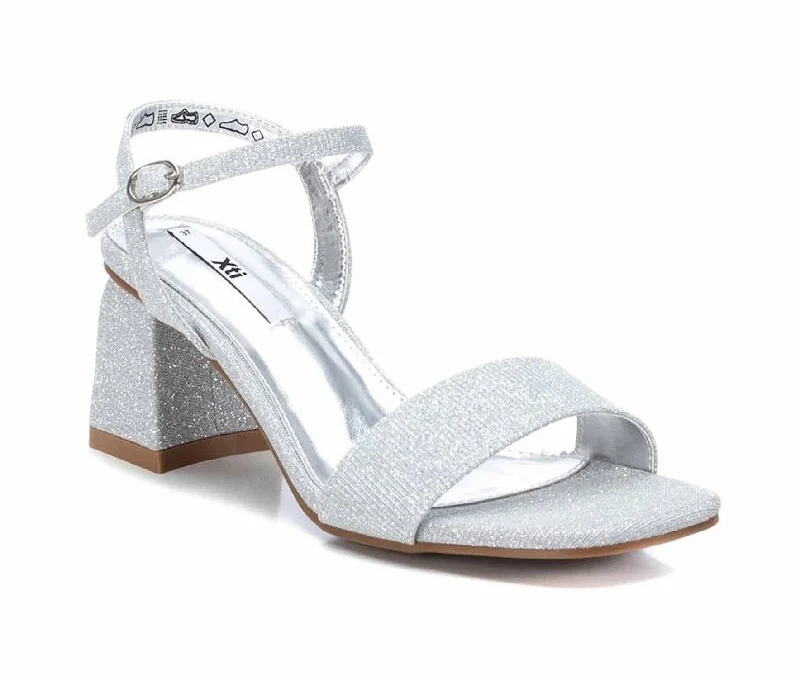Luxury Casual Deals Women's Heeled Sandals In Silver
