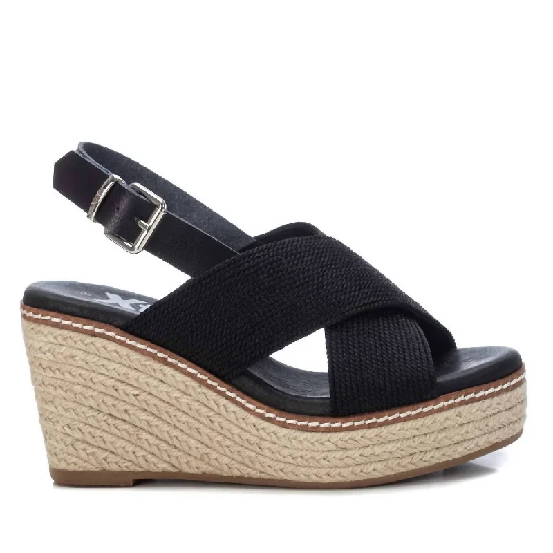 Additional Time-Limited Offers Women's Jute Wedge Sandals In Black