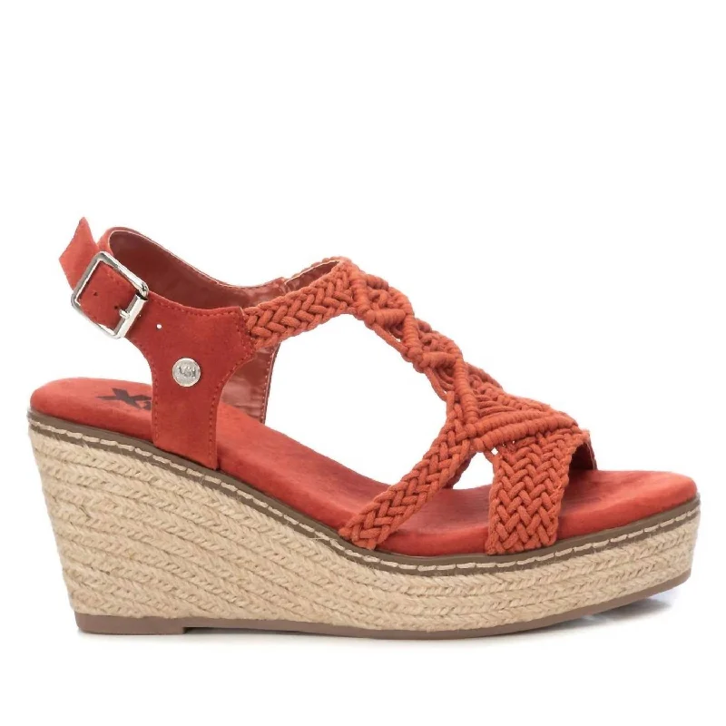 Bid Farewell To The Old Season Women's Jute Wedge Sandals In Brick