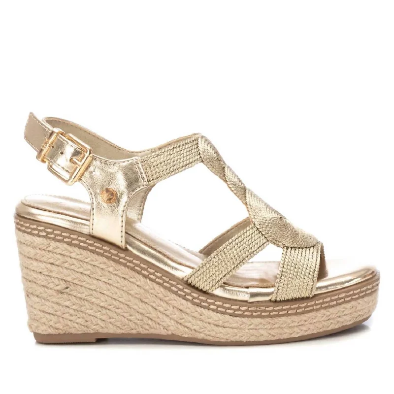 Insane Discount Onslaught Women's Jute Wedge Sandals In Gold