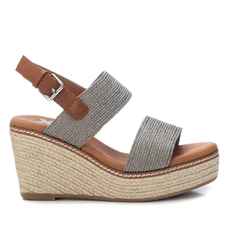 Fall Sale, Prices Drop Women's Jute Wedge Sandals In Silver