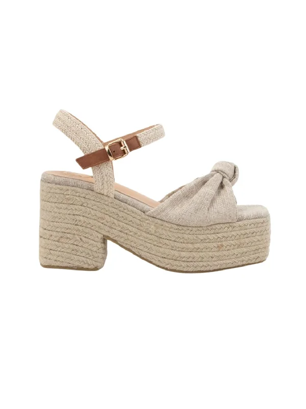 Hot Trends Women's Knotted Sandal In Natural Silver