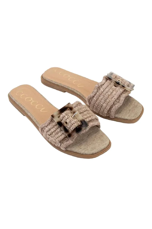 New Season Fashion Preview Women's Leslie Tortoise Buckle Sandal In Taupe