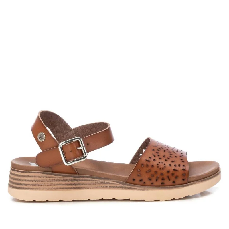 Durable Dress Shoes Promotion Women's Low Wedge Sandals In Taupe