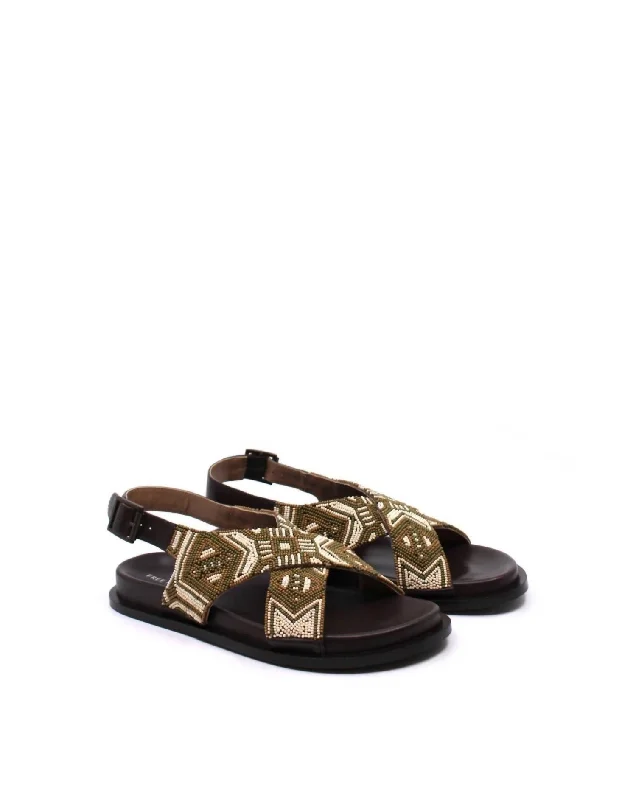 Limited Stock Women's Mali Beaded Sandal In Neutral Multi