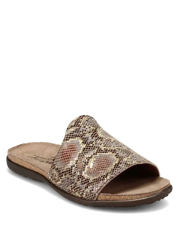 Modern Fashion Loafers Women's Skylar Sandal In Gold Python