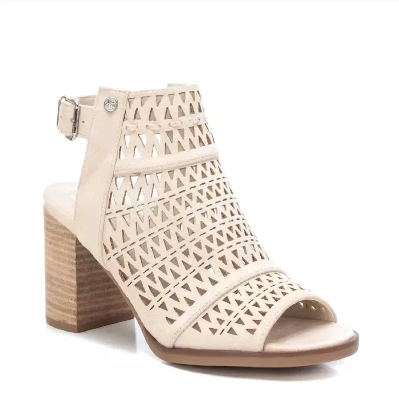 Clearance Sale, All Cheap Women's Suede Block Heel Sandals In Light/pastel Beige