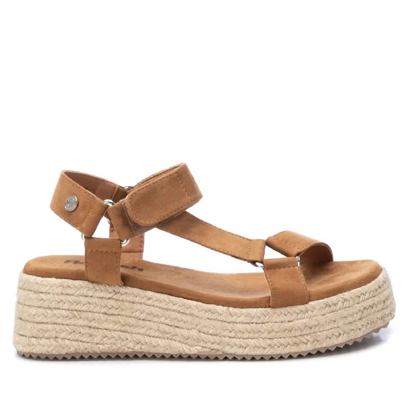 Sustainable Fashion Extravaganza Women's Suede Strappy Sandals In Medium Brown