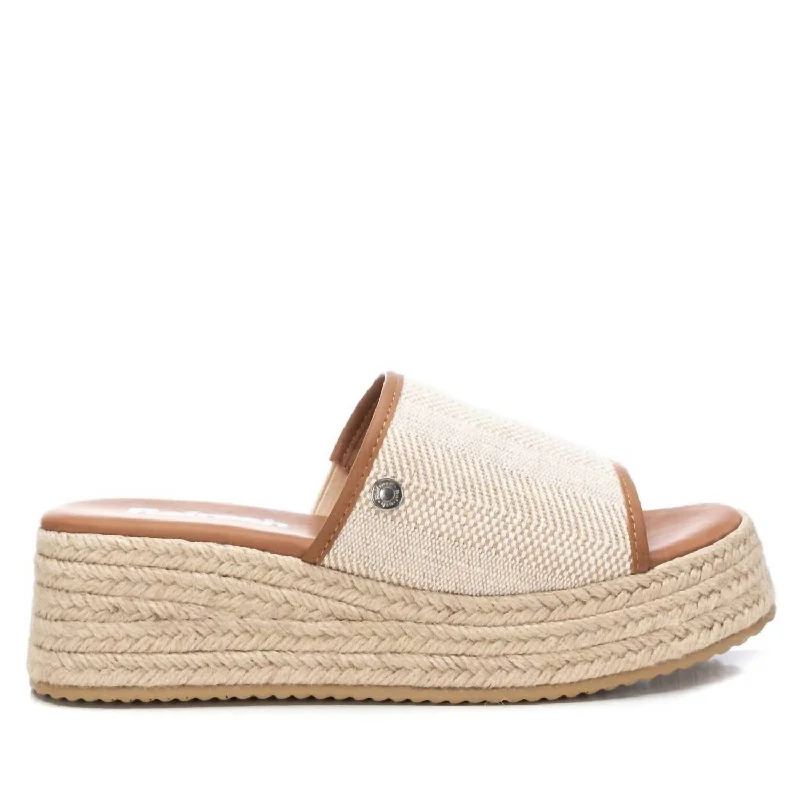 Luxury Boots Sale Women's Wedge Sandals In Beige