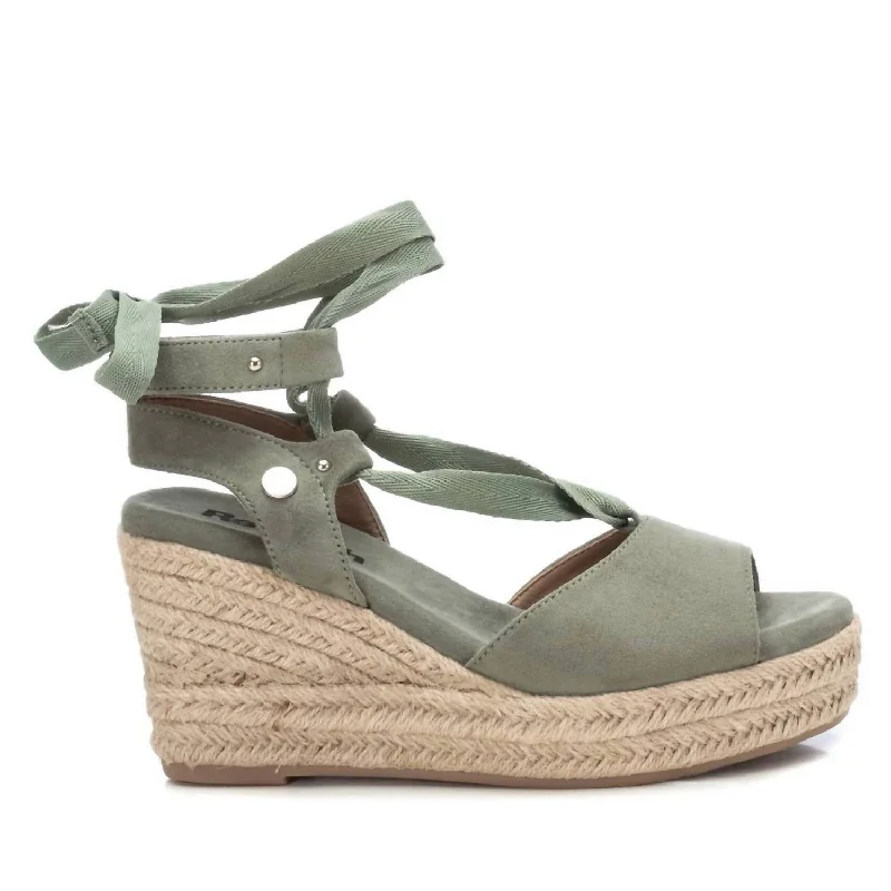 Sustainable Footwear Sale Women's Wedge Sandals In Kakhi
