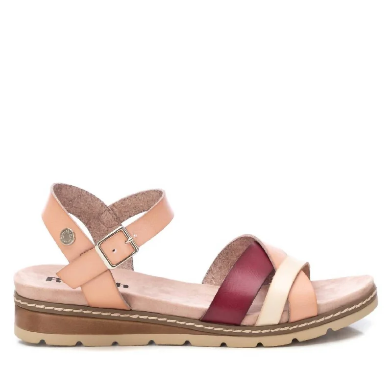 Flexible Sole Shoes Sale Women's Wedge Sandals In Nude
