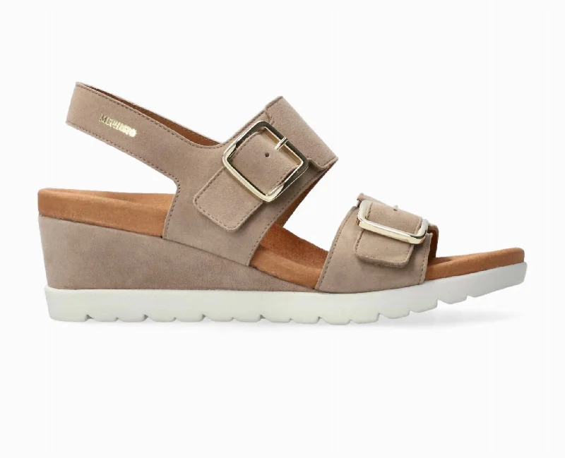 Premium Fashion Women's Ysabel Wedge Sandal In Light Taupe