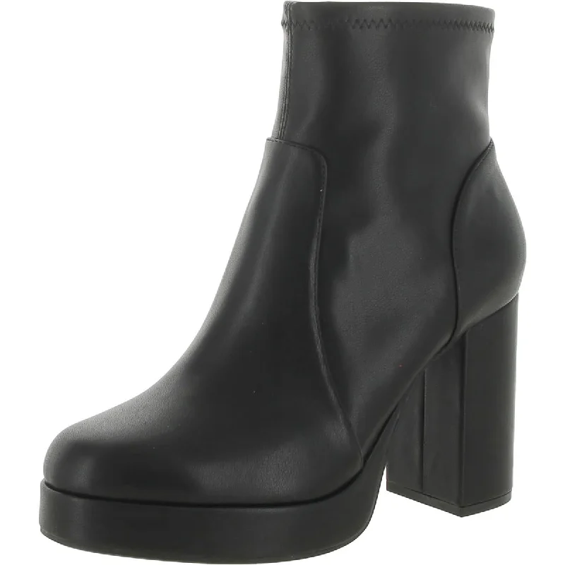 Luxury Streetwear Shoes Adam Tucker Womens Zandy 18 Faux Leather Zipper Ankle Boots