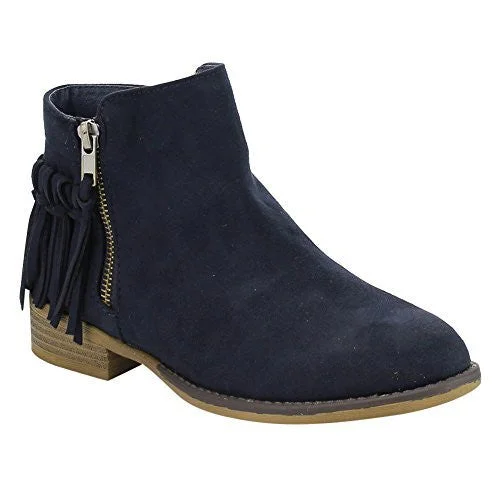 Seasonal Style Discounts Women's Oscarr-11 Fringe Zipped Flat Ankle Booties