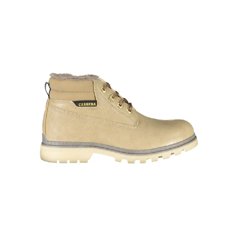 Limited Time Carrera Beige Lace-Up Boots with Contrast Women's Details