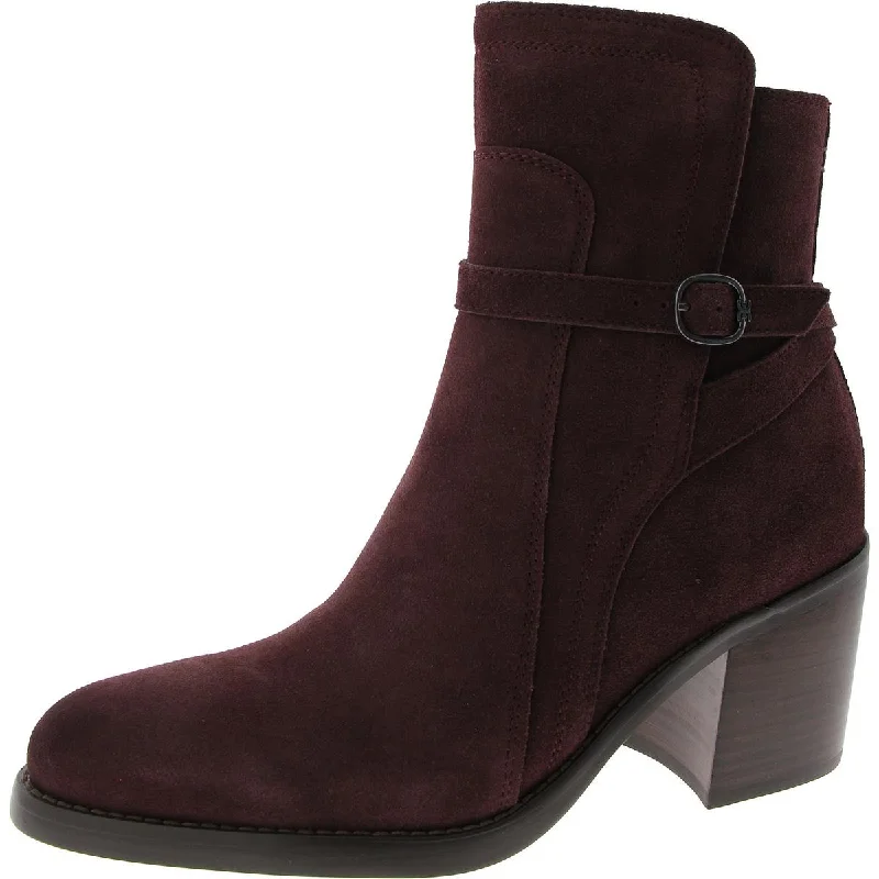 Playful Fashion Offers Simona Womens Leather Block Heel Ankle Boots