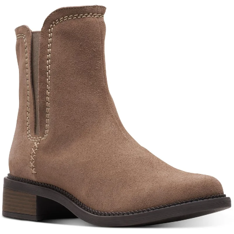 Must-Have Shoe Styles Clarks Womens MAYE ZIP Suede Pull On Ankle Boots