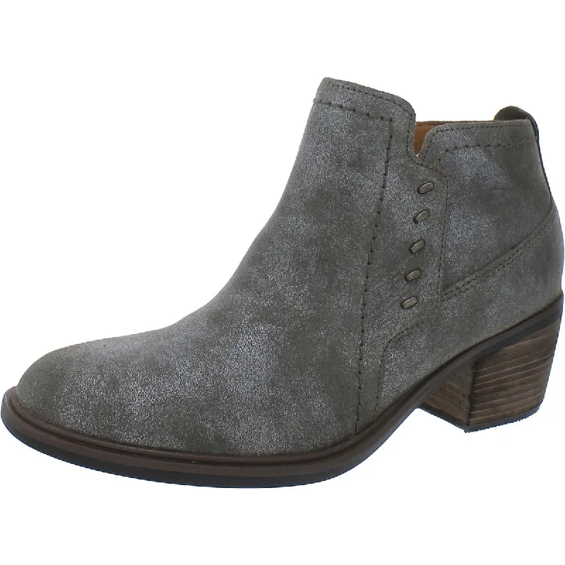 Comfortable Fashionable Shoes Clarks Womens NEVA LO Metallic Block Heel Ankle Boots