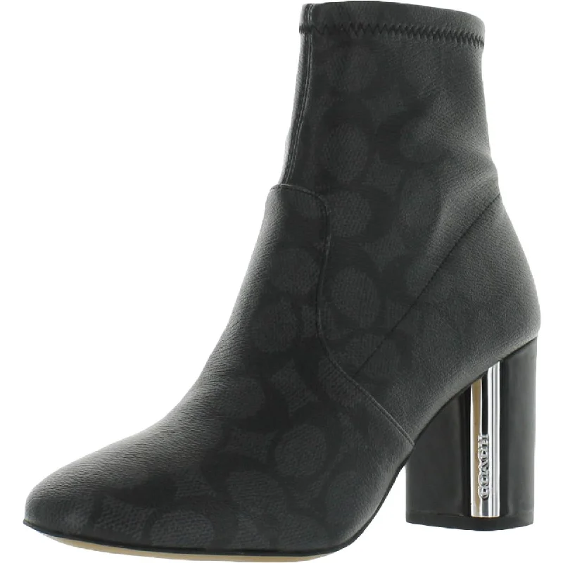 Elevated Casual Discounts Coach Womens Margot Signature Bootie Block Heel Ankle Booties Elevated Casual Discounts Coach Womens Margot Signature Bootie Block Heel Ankle Booties