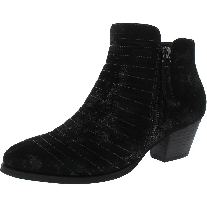 Comfortable Walking Shoes David Tate Womens Bellview Suede Embroidered Ankle Boots