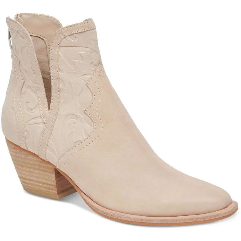 Hot Items Dolce Vita Womens Silvan Leather Block Heel Booties