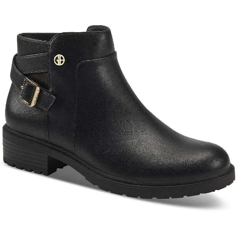 Bid Farewell To The Old Season Giani Bernini Womens Brennin Faux Leather Buckled Ankle Boots