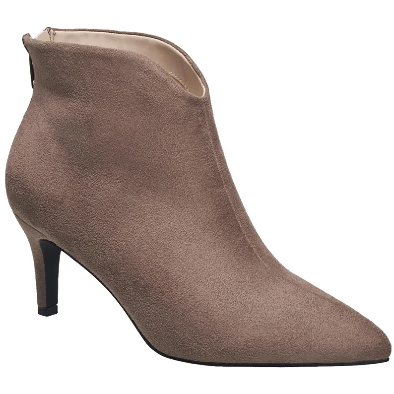 Embrace New Fashion Halston Womens CAIRO Pointed Toe Kitten Heel Ankle Boots