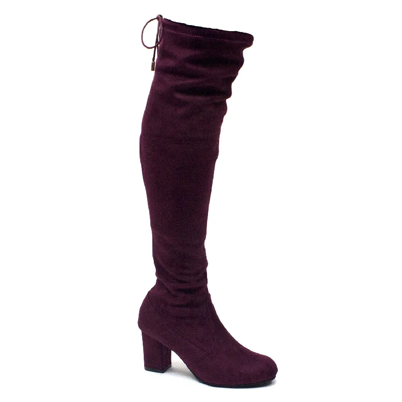 Classy Style Discounts Women's Miles-02 Faux Suede Over The Knee OTK Tall Riding Dress Boots