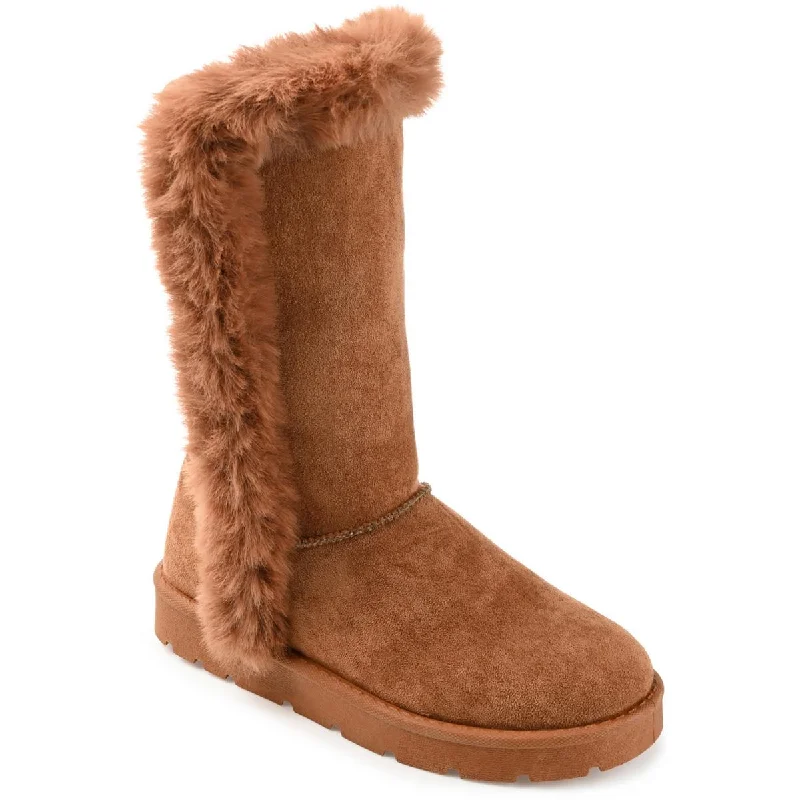 Bold Fashion Journee Collection Womens Cleeo Faux Leather Faux Fur Lined Winter & Snow Boots