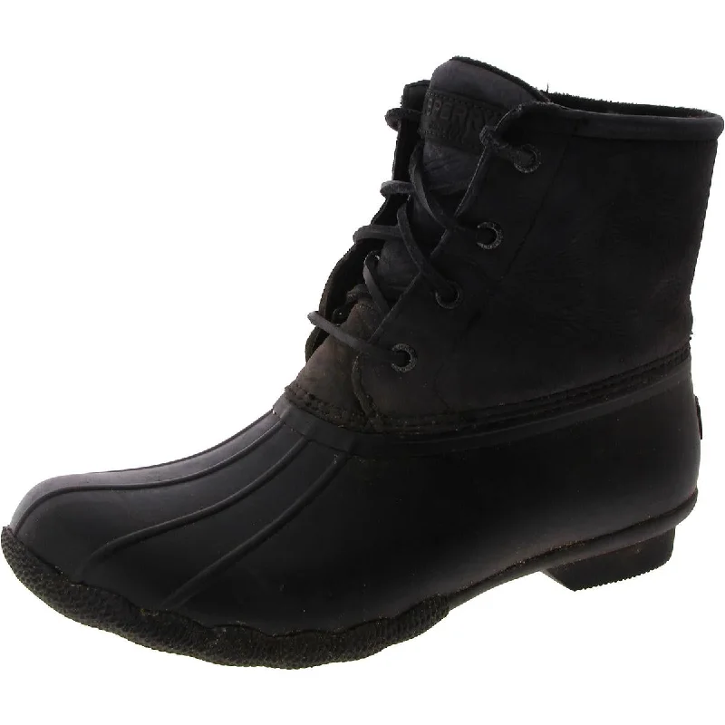 Daily Deals Sperry Womens Saltwater Leather Ankle Rain Boots