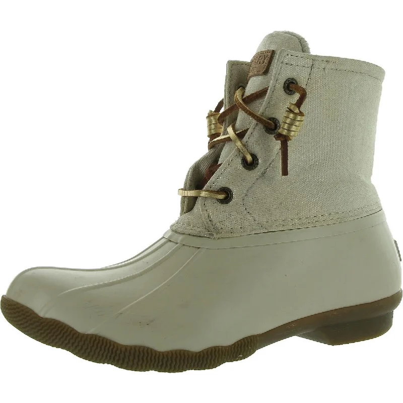 Edgy Fashion Deals Sperry Womens Saltwater Metallic Canvas Pac Boots