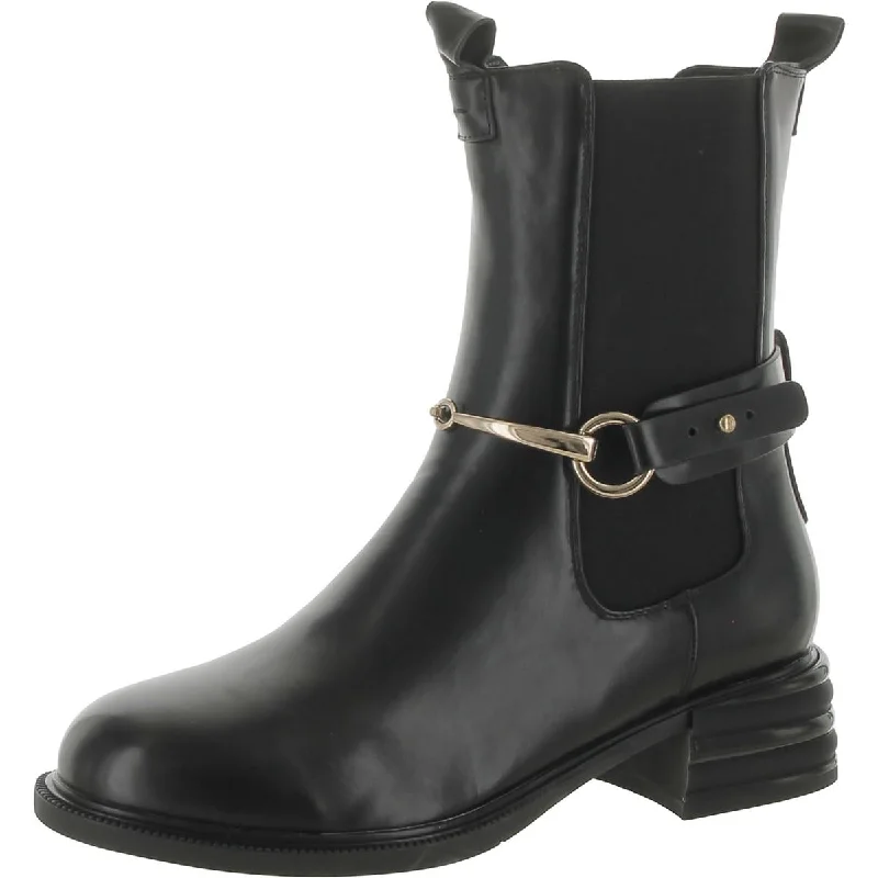 Essentials On Sale Torgēis Womens Bellevue Faux Leather Block Heel Chelsea Boots