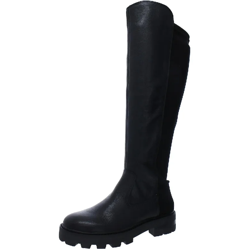Holiday Glam Vince Camuto Womens Tencoli Leather Lugged Sole Knee-High Boots