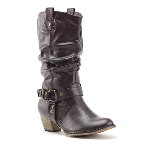 Classic Elegance Sales Women's Tall Ruched Western Chunky Heel Pull On Cowboy Cowgirl Dress Boots Classic Elegance Sales Women's Tall Ruched Western Chunky Heel Pull On Cowboy Cowgirl Dress Boots
