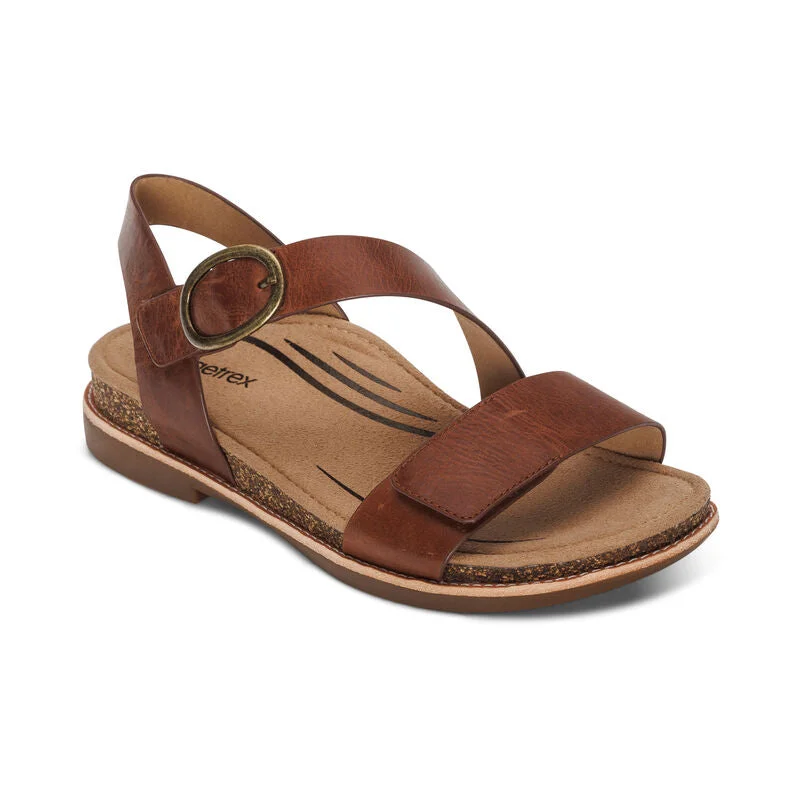 Chic Style, Always In Vogue Aetrex Tamara Asymmetrical Quarter Strap Sandal