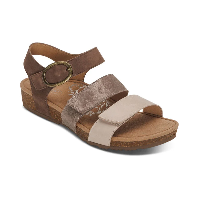 Fashion Frontiers Aetrex Lilly Quarter Adjustable Strap Sandal