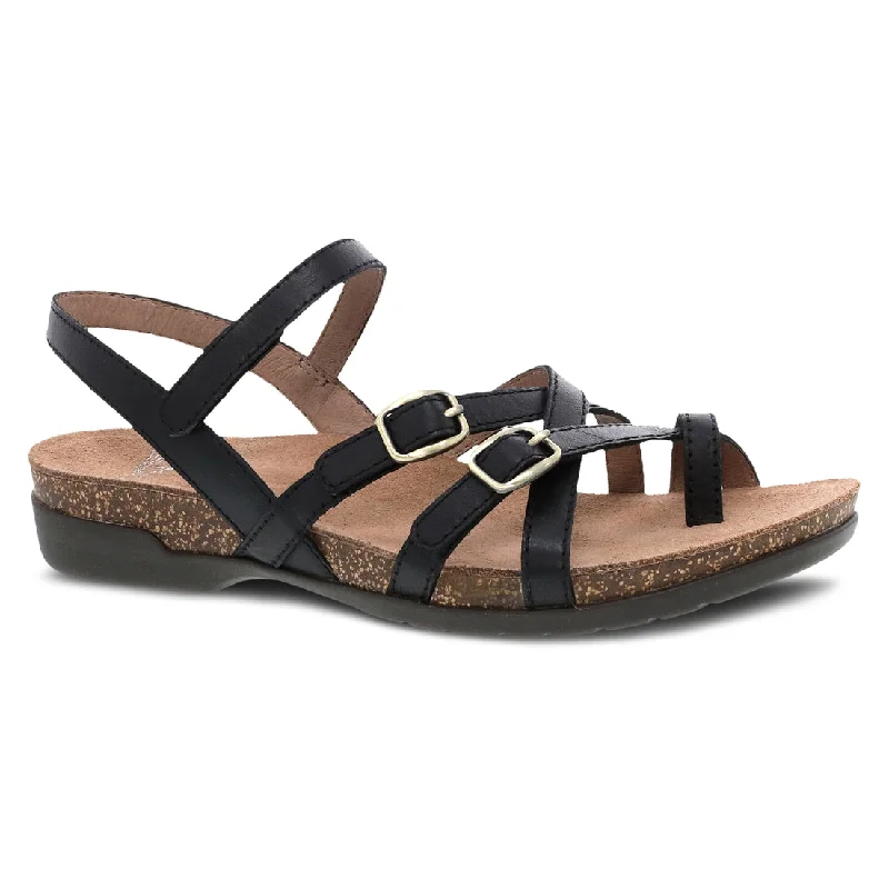 Stylish Casual Footwear Dansko Roslyn in Black Waxy Burnished Leather